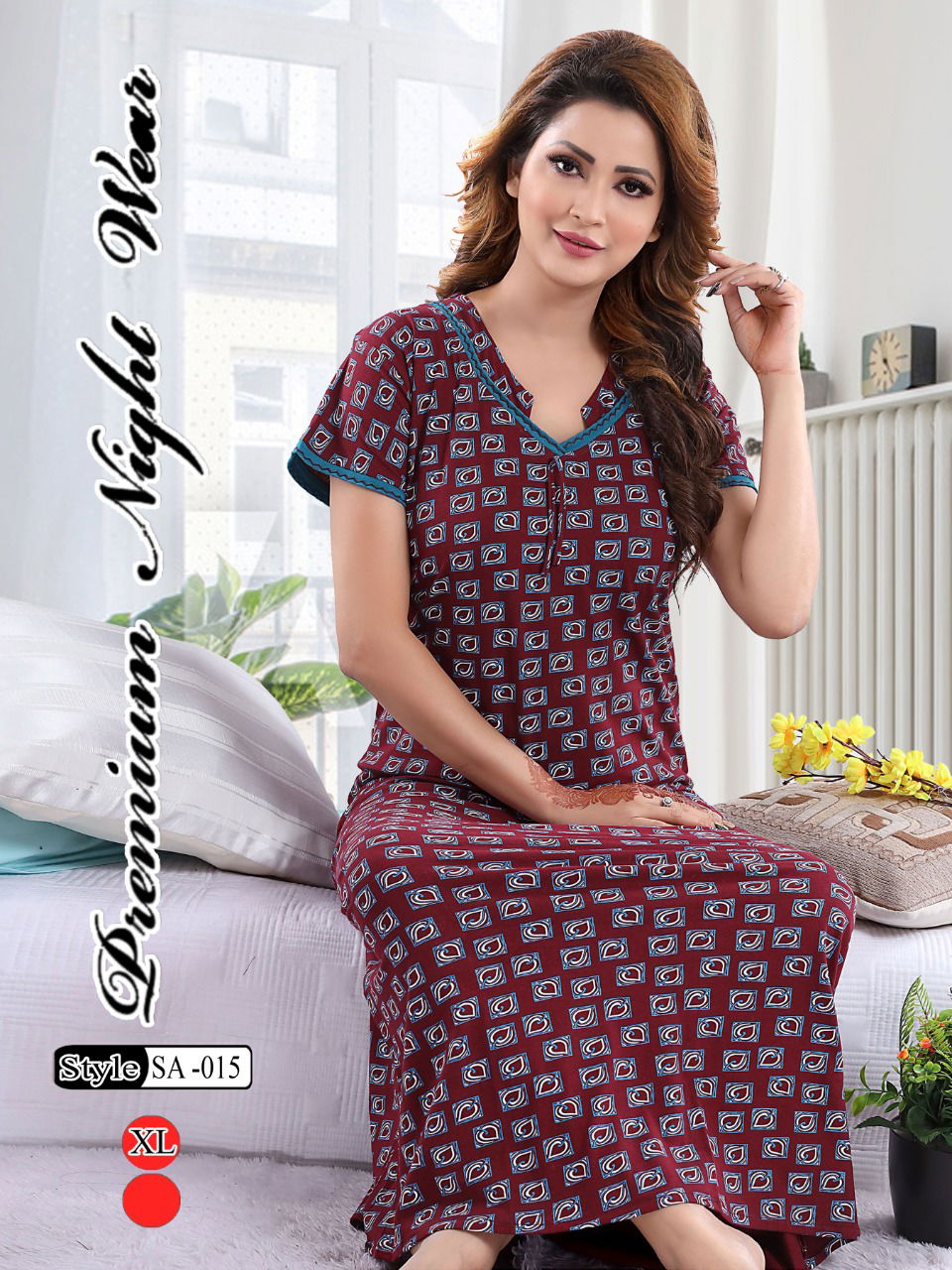 Kavyansika 298 Night Wear Premium Embroidery Printed Latest Nighty Collection